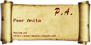 Peer Anita névjegykártya